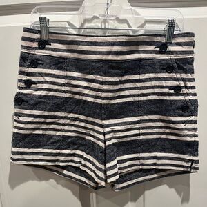 Ann Taylor LOFT Blue & White Striped Shorts Size 8
